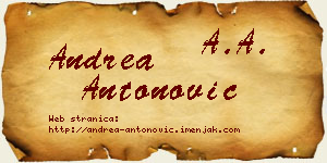 Andrea Antonović vizit kartica